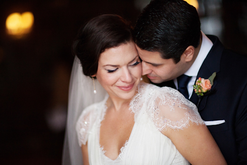 peach, pink and coral wedding at The Carlu in Toronto, Ontario, Canada with photos by Jenna & Tristan | via junebugweddings.com