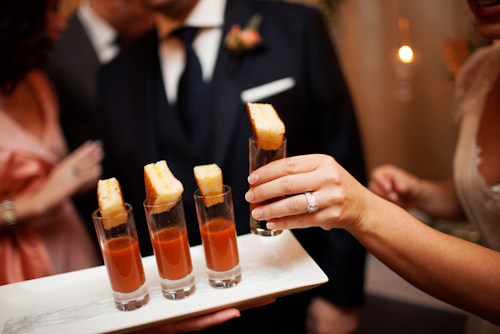 peach, pink and coral wedding at The Carlu in Toronto, Ontario, Canada with photos by Jenna & Tristan | via junebugweddings.com