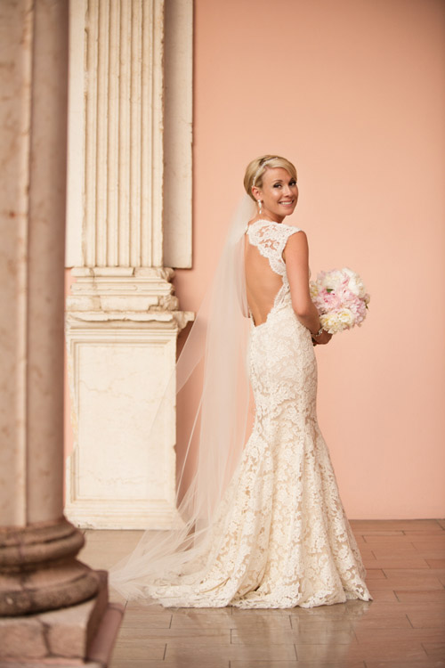 classic vintage pink and gray wedding at The Ritz-Carlton, Sarasota, FL - by Lisa Stoner and Abby Liga Photography | via junebugweddings.com