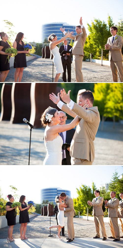 Seattle summer wedding at the Olympic Sculpture Park - photo by La Vie Photography | junebugweddings.com