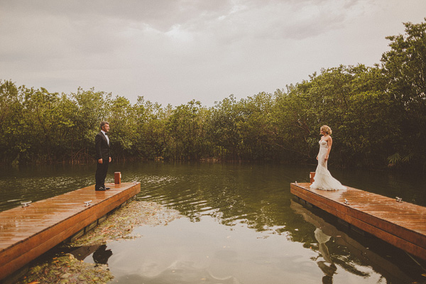 wedding at Fairmont Mayakoba Hotel in Playa Del Carmen, Mexico, photo by Ed Peers | via junebugweddings.com