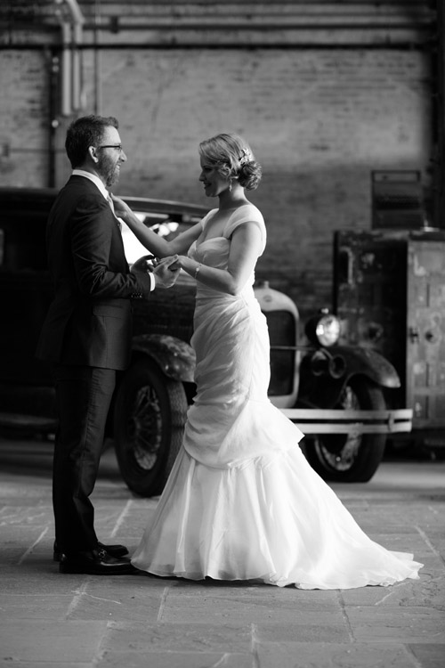 industrial wedding at The Liberty Warehouse, Brooklyn, NY with woodland decor - Elizabeth Duncan Events and Gulnara Studios | via junebugweddings.com