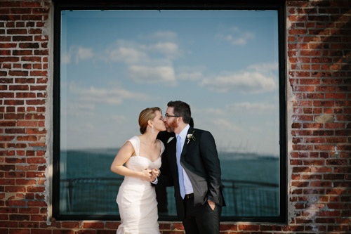 industrial wedding at The Liberty Warehouse, Brooklyn, NY with woodland decor - Elizabeth Duncan Events and Gulnara Studios | via junebugweddings.com