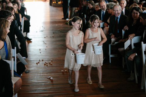 industrial wedding at The Liberty Warehouse, Brooklyn, NY with woodland decor - Elizabeth Duncan Events and Gulnara Studios | via junebugweddings.com