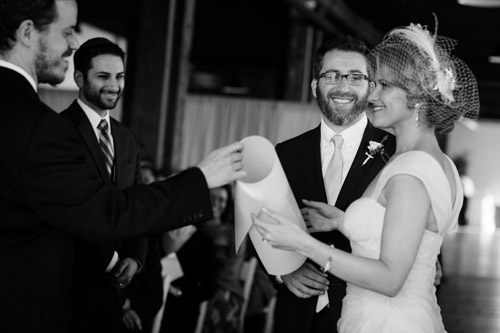 industrial wedding at The Liberty Warehouse, Brooklyn, NY with woodland decor - Elizabeth Duncan Events and Gulnara Studios | via junebugweddings.com