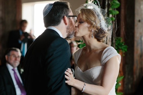 industrial wedding at The Liberty Warehouse, Brooklyn, NY with woodland decor - Elizabeth Duncan Events and Gulnara Studios | via junebugweddings.com