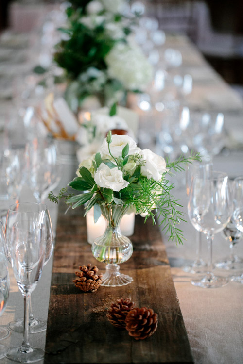 industrial wedding at The Liberty Warehouse, Brooklyn, NY with woodland decor - Elizabeth Duncan Events and Gulnara Studios | via junebugweddings.com