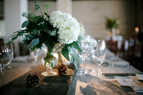 industrial wedding at The Liberty Warehouse, Brooklyn, NY with woodland decor - Elizabeth Duncan Events and Gulnara Studios | via junebugweddings.com