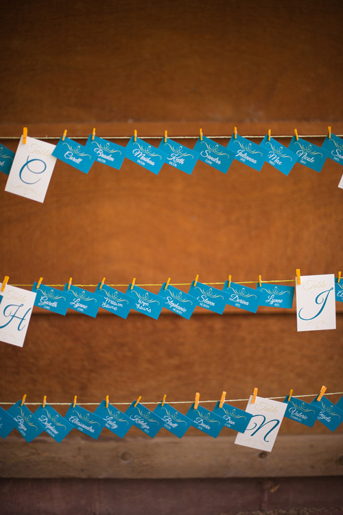 colorful yellow, peacock blue and teal wedding in Colorado, photo by Nate and Jenny Weddings | junebugweddings.com