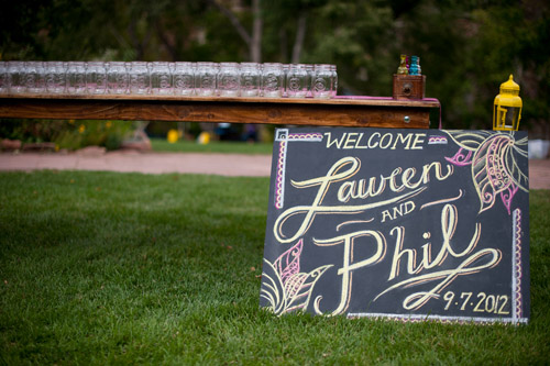 colorful yellow, peacock blue and teal wedding in Colorado, photo by Nate and Jenny Weddings | junebugweddings.com