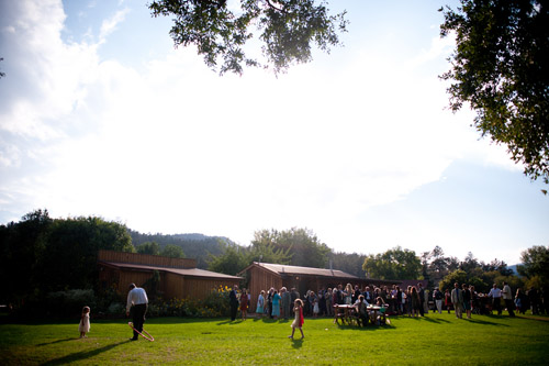 colorful yellow, peacock blue and teal wedding in Colorado, photo by Nate and Jenny Weddings | junebugweddings.com