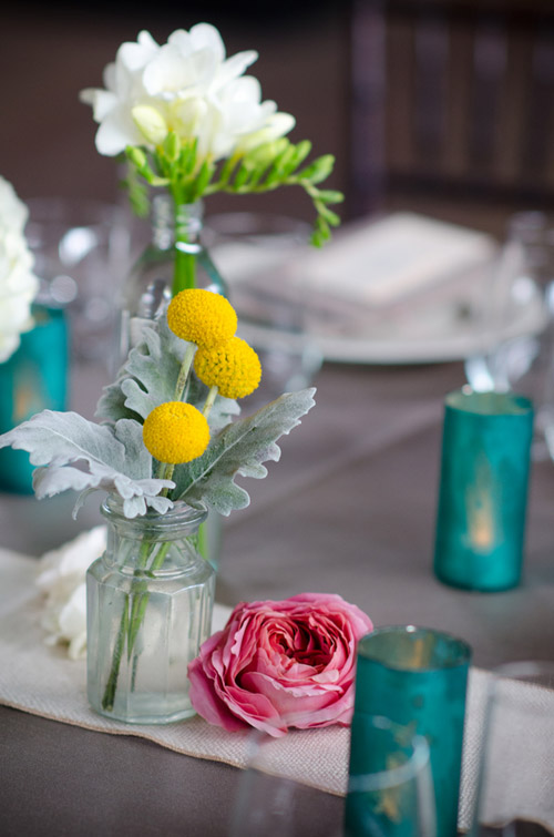 colorful yellow, peacock blue and teal wedding in Colorado, photo by Nate and Jenny Weddings | junebugweddings.com