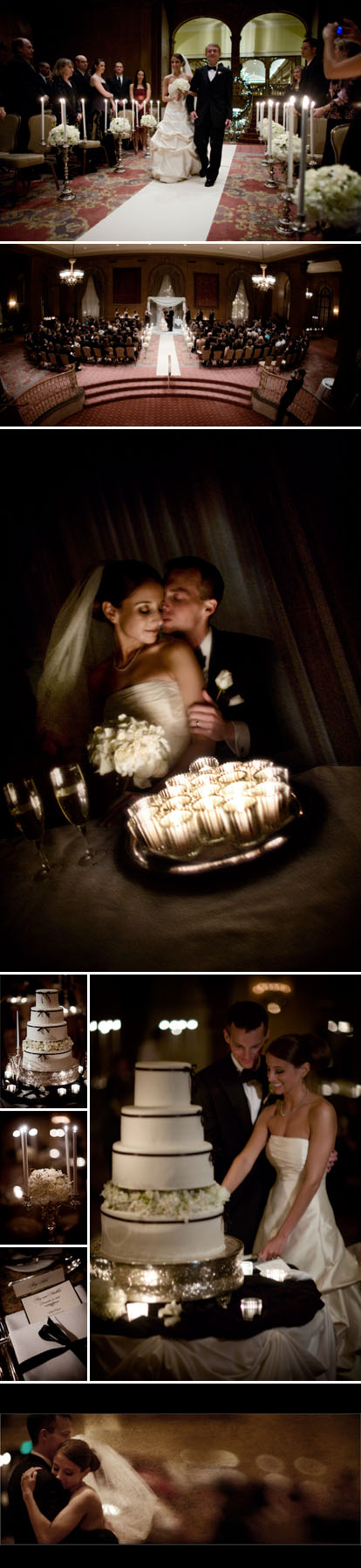 J Garner Photography, romantic ivory and black winter wedding at the Seattle Fairmont Olympic Hotel