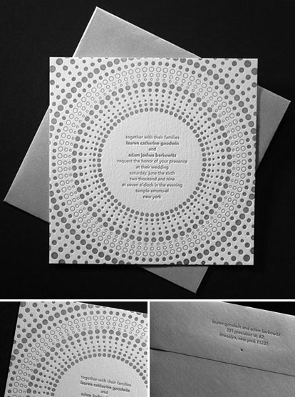 Circolo 1- modern grey letterpress wedding invitations by Bella Figura