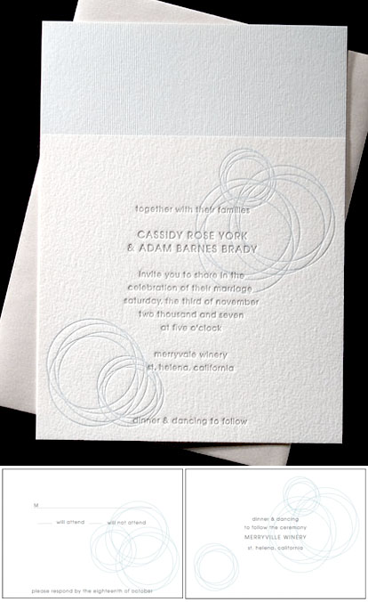 Trace- simple modern letterpress wedding invitations by Bella Figura
