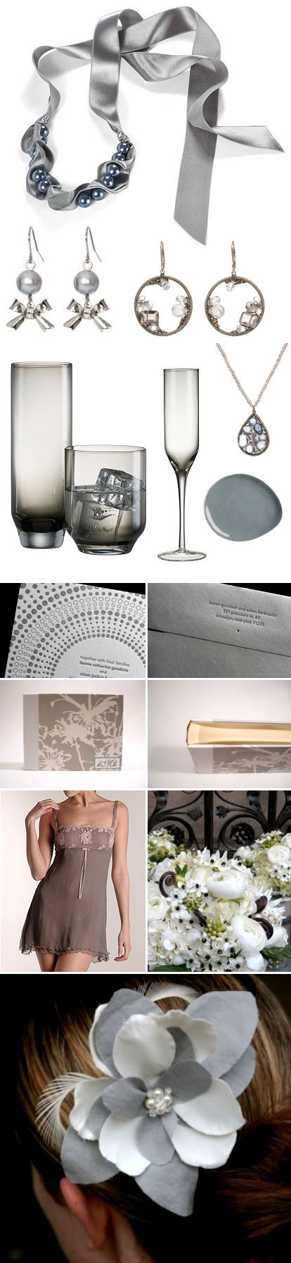 gray wedding decor and accessories