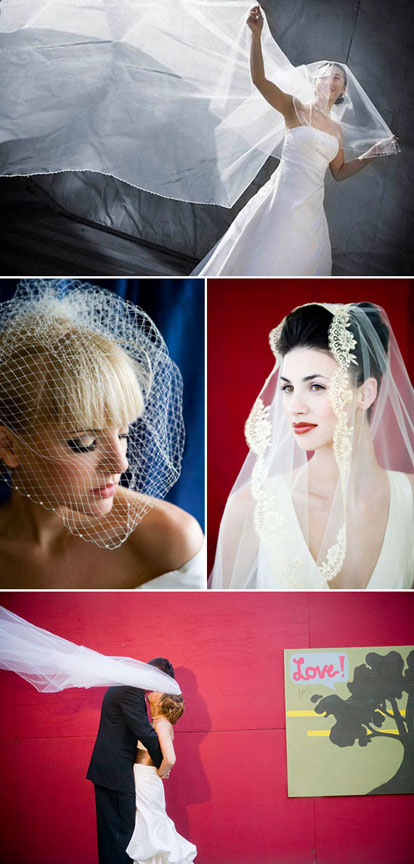 classic veils, matilla veils and cage veils for the bride