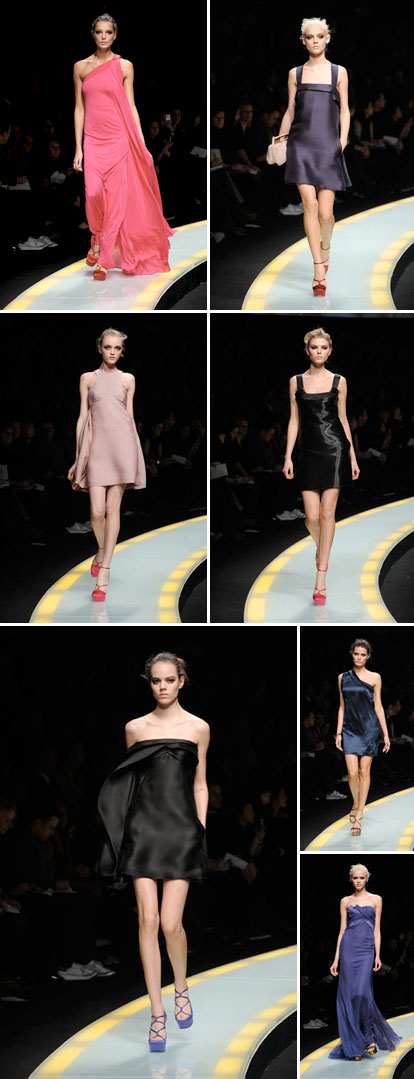 Versace fall 08 ready to wear collection, colorful shoes and dresses for weddings