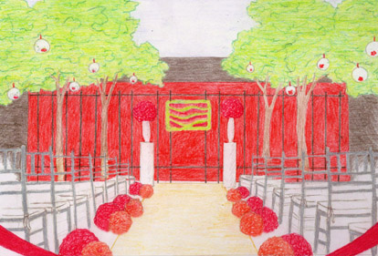 modern wedding ceremony design sketch by Bella Signature Design, Seattle wedding florals and decor