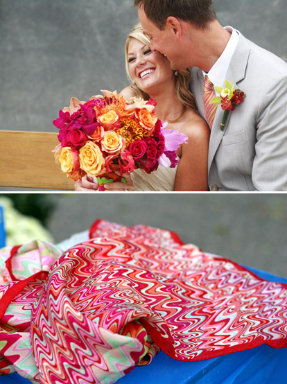 modern red, pink and green wedding inspiration, images by Bella Signature and Life Mosaics Photography