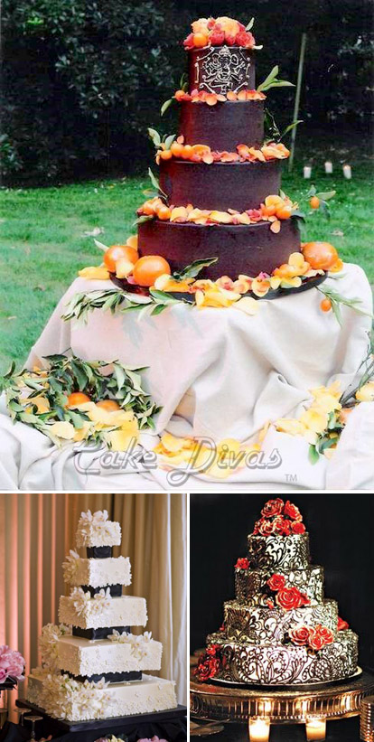 Wedding cakes by The Cake Divas, Images via The Cake Divas and the Cake Lava blog