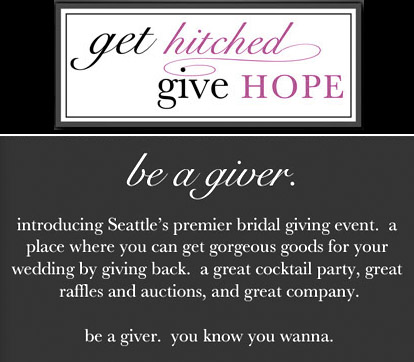 Super fun Seattle wedding charity event, Get Hitched Give Hope