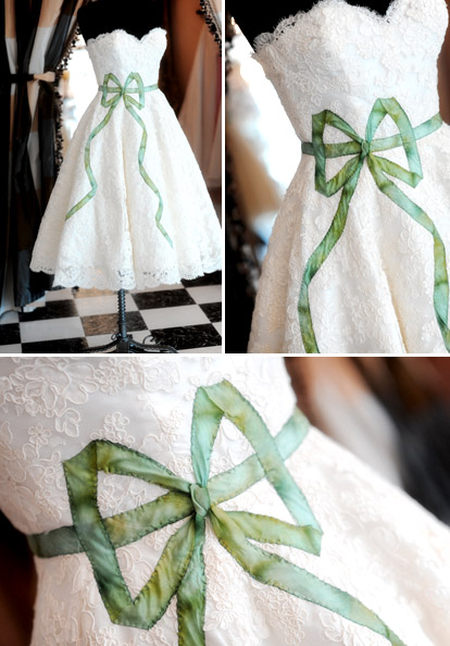 Vintage inspired Josephine wedding dress from Stephanie James Couture, alternative, tea-length wedding dress
