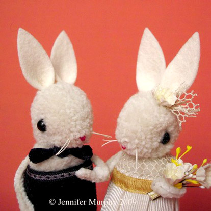 Vintage inspired wedding cake toppers by Jennifer Murphy