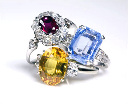 Antique, vintage and estate colored stone wedding rings and engagement rings, alternative wedding rings