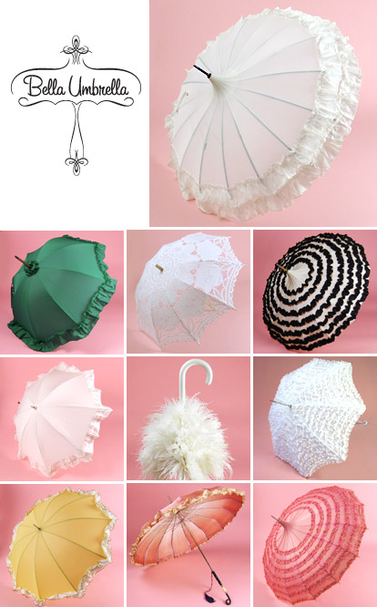 Bella Umbrella's vintage wedding parasols, for rent and for purchase