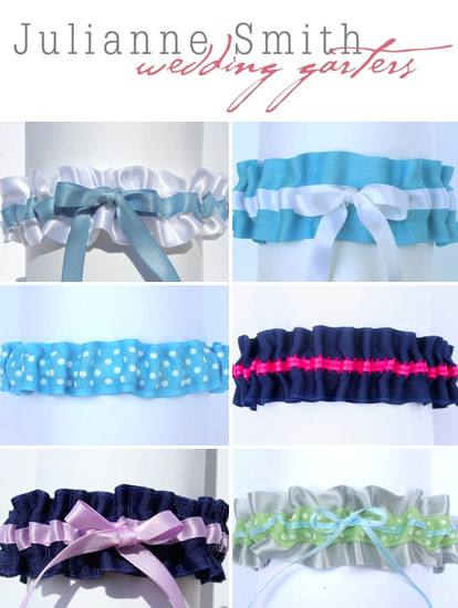 Modern wedding garters from the something blue collection of Julianne Smith Wedding Garters