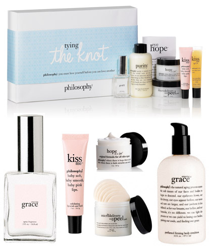 Tying The Knot beauty product gift set from Philosophy and TheKnot.com