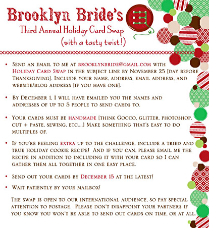 Wedding community holiday card swap from Brooklyn Bride