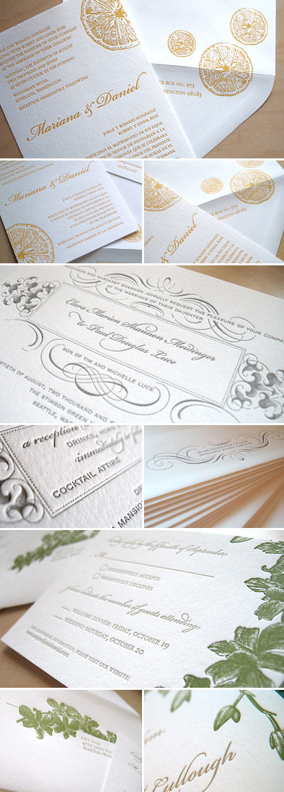 letterpress wedding invitation and thank you note special offer from Brown Sugar Design