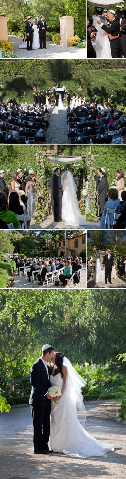 Elegant white, ivory and champagne Santa Barbara traditional Jewish wedding ceremony, images by Melissa Musgrove Photography