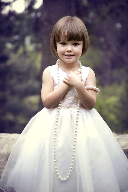 Darling little flower girl wearing pearls, image by Boutwell Studio