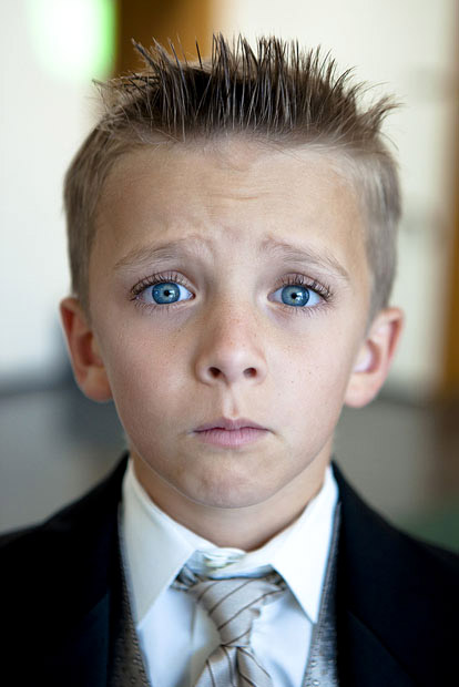 Surprised ring bearer at a wedding, image by Cheri Pearl Photography