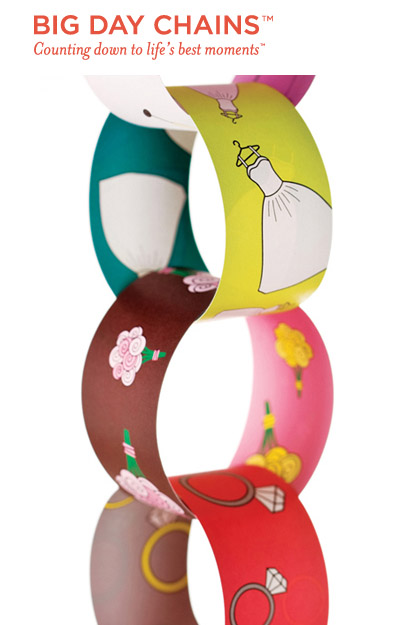 Cute paper chains to help you countdown to your wedding day, birthday or baby from Big Day Chains
