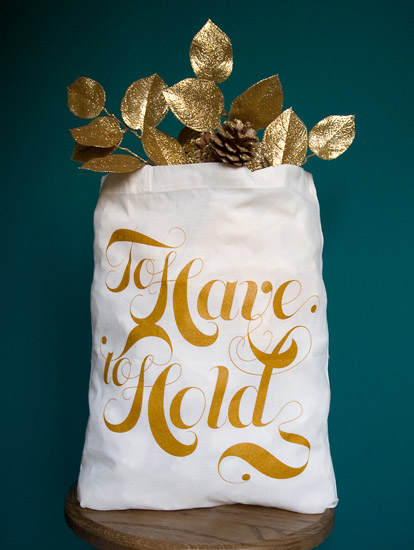 Limited edition gold print To Have and To Hold tote bag from Melangerie