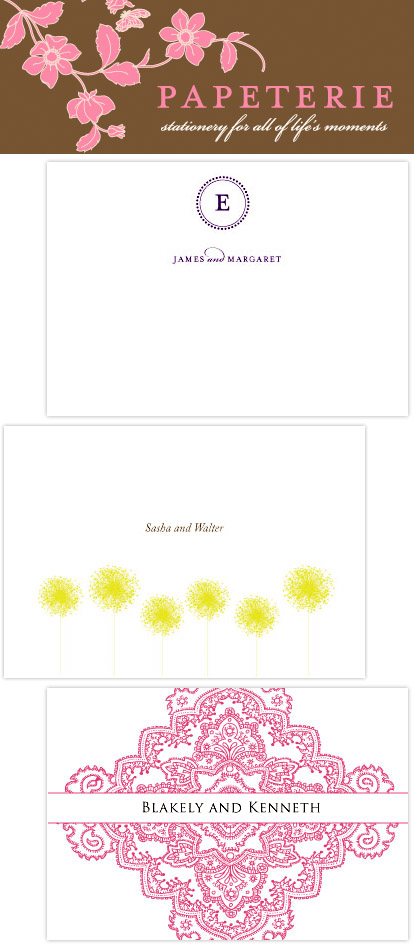 Personalized wedding thank you notes from Papeterie
