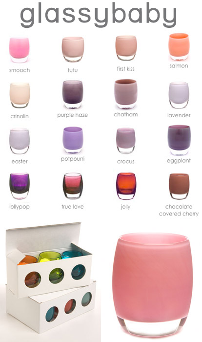glassybaby hand blown glass votives, wedding thank you gifts and online wedding registry