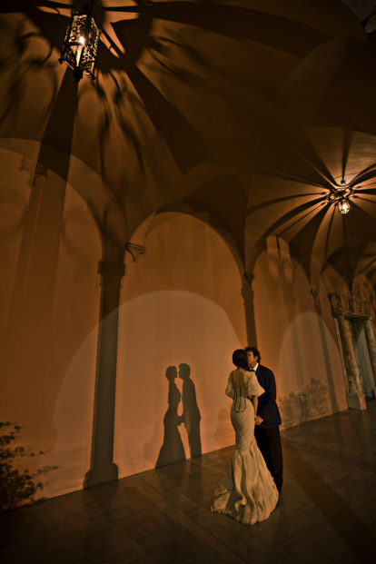 Romantic wedding couple shadow portrait by Bambi Cantrell