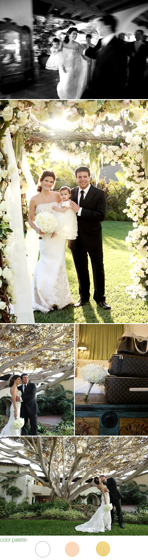 Stylish Santa Barbara real wedding at The Four Seasons Biltmore - Angelique and Michael Deluca - The Social Network movie producer - images by Joan Allen Weddings