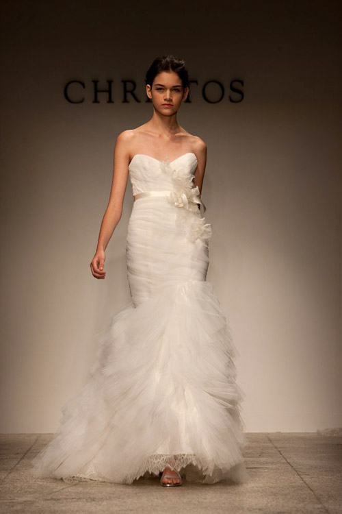 Christos Spring 2011 bridal wedding dress collection runway show, images by John and Joseph Photography