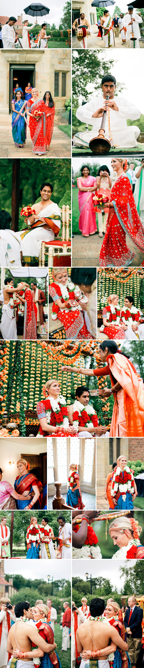 Colorful Hindu real wedding at Meadbrook Hall in Rochester, Michigan, photos by Harrison Studio