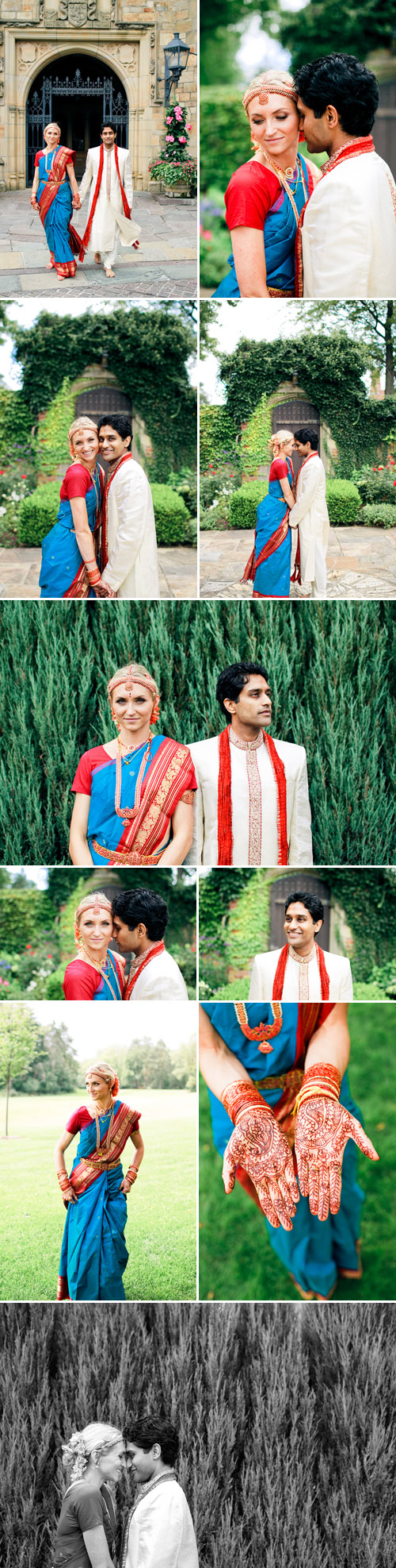Colorful Hindu real wedding at Meadbrook Hall in Rochester, Michigan, photos by Harrison Studio