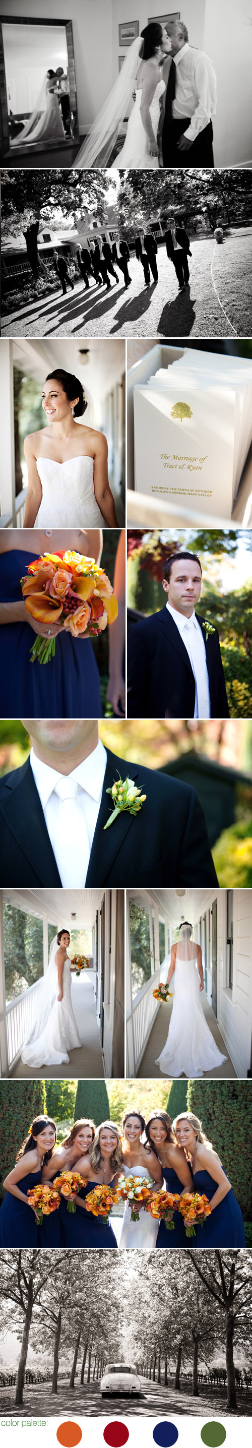 fall real wedding at Beaulieu Gardens in Napa California, photos by Jennifer Bowen Photography