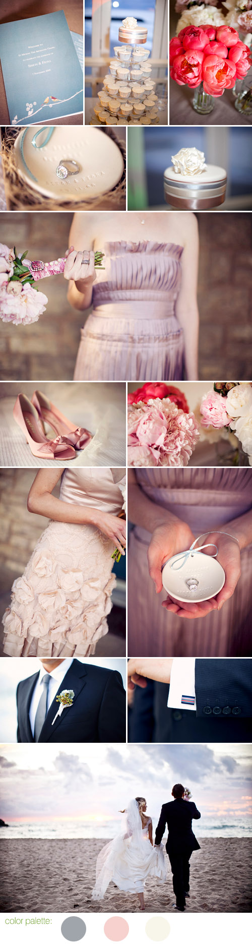 blush pink, ivory and gray spring Australian beach wedding, photos by Natasja Kremers Photography