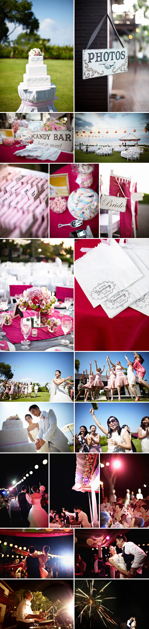pink and gray destination wedding color ideas, Bali wedding at Ritual Chapel and Ayana Resort & Spa, photos by Tinydot Photography