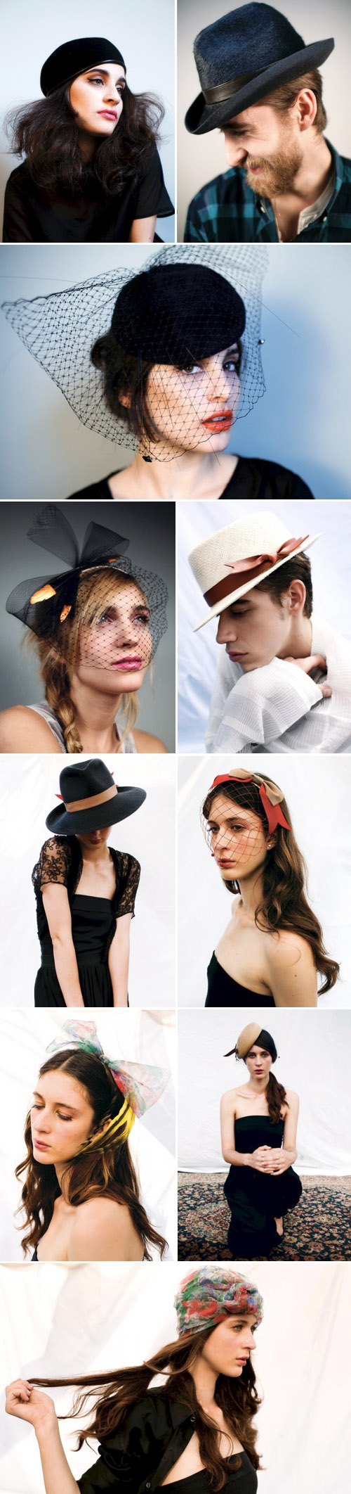 stylish handmade bridal hats, veils and hair accessories by Yestadt Millinery